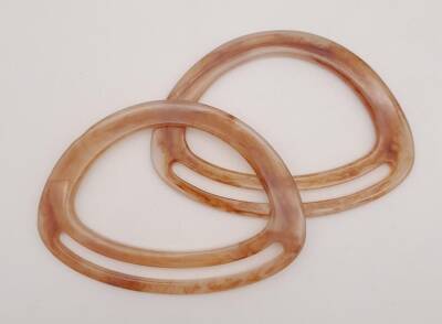 Angel Çanta Aksesuar Akrilik Sütlü Kahve Renk Mermer Desen Çanta Tutma Sapı - 1