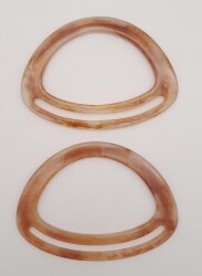 Angel Çanta Aksesuar Akrilik Sütlü Kahve Renk Mermer Desen Çanta Tutma Sapı - 2