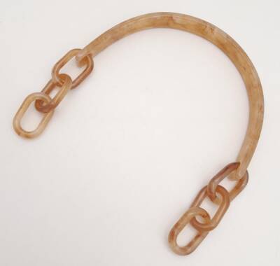 Angel Çanta Aksesuar Akrilik Sütlü Kahve Renk Mermer Desen Zincirli Çanta Tutma Sapı - 3