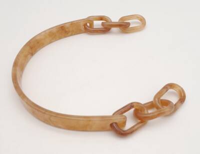 Angel Çanta Aksesuar Akrilik Sütlü Kahve Renk Mermer Desen Zincirli Çanta Tutma Sapı - 5