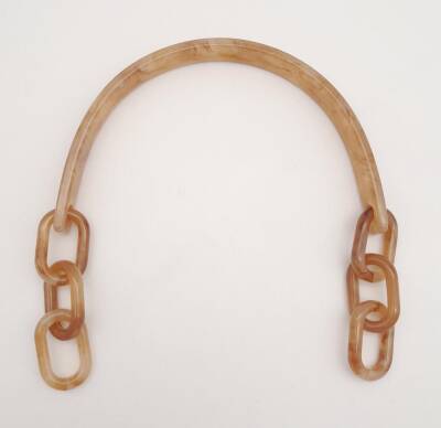 Angel Çanta Aksesuar Akrilik Sütlü Kahve Renk Mermer Desen Zincirli Çanta Tutma Sapı - 1