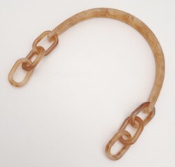 Angel Çanta Aksesuar Akrilik Sütlü Kahve Renk Mermer Desen Zincirli Çanta Tutma Sapı - 3