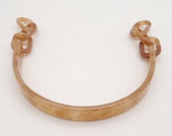 Angel Çanta Aksesuar Akrilik Sütlü Kahve Renk Mermer Desen Zincirli Çanta Tutma Sapı - 4