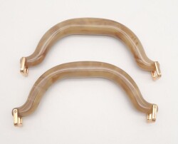 Angel Çanta Aksesuar Akrilik Vizon Renk Mermer Desen Light Gold Halkalı Çanta Tutma Sapı - Angel Çanta Aksesuar