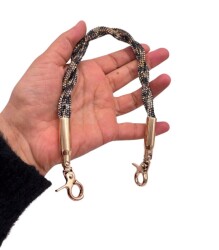 Angel Çanta Aksesuar cm Leopar Taşlı Çanta Sapı Light Gold Metalli - Angel Çanta Aksesuar