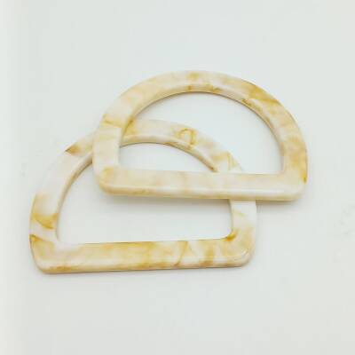 Angel Çanta Aksesuar D Model Krem Mermer Desen Akrilik Çanta Sapı - 1