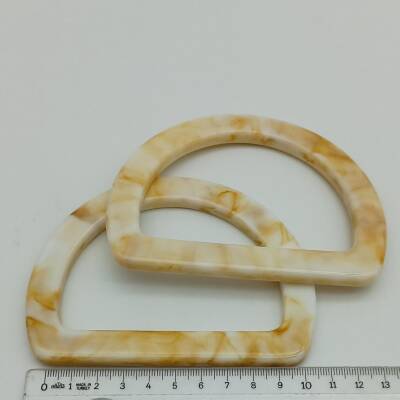 Angel Çanta Aksesuar D Model Krem Mermer Desen Akrilik Çanta Sapı - 2