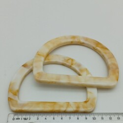 Angel Çanta Aksesuar D Model Krem Mermer Desen Akrilik Çanta Sapı - 2