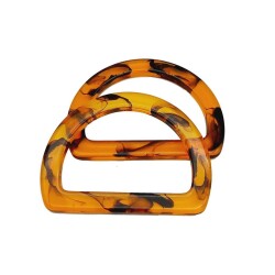 Angel Çanta Aksesuar D Model Leopar Desen Kehribar Renk Akrilik Çanta Sapı - Angel Çanta Aksesuar