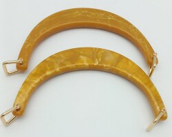 Angel Çanta Aksesuar Halkalı Hardal Akrilik Mermer Desen Çanta Sapı - 2