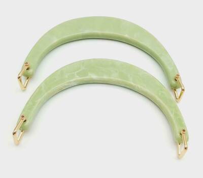 Angel Çanta Aksesuar Halkalı Yeşil Renk Mermer Desen Akrilik Çanta Sapı - 1