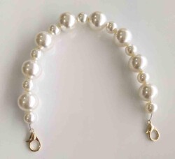 Angel Çanta Aksesuar İncili Zincir 40 Cm Kancalı No5 - Angel Çanta Aksesuar