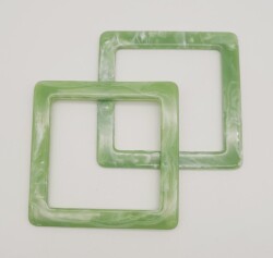 Angel Çanta Aksesuar Kare Akrilik Açık Yeşil Renk Mermer Desen Çanta Sapı - Angel Çanta Aksesuar