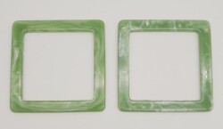 Angel Çanta Aksesuar Kare Akrilik Açık Yeşil Renk Mermer Desen Çanta Sapı - 2