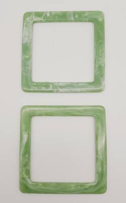 Angel Çanta Aksesuar Kare Akrilik Açık Yeşil Renk Mermer Desen Çanta Sapı - 3