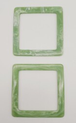 Angel Çanta Aksesuar Kare Akrilik Açık Yeşil Renk Mermer Desen Çanta Sapı - 3