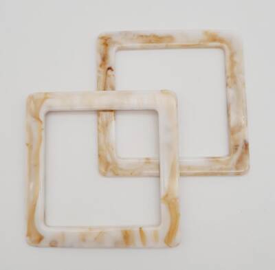 Angel Çanta Aksesuar Kare Akrilik Bej Renk Mermer Desen Çanta Sapı - 1