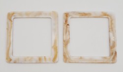 Angel Çanta Aksesuar Kare Akrilik Bej Renk Mermer Desen Çanta Sapı - 2