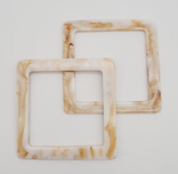 Angel Çanta Aksesuar Kare Akrilik Bej Renk Mermer Desen Çanta Sapı - Angel Çanta Aksesuar