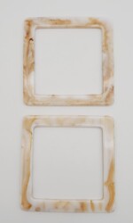 Angel Çanta Aksesuar Kare Akrilik Bej Renk Mermer Desen Çanta Sapı - 3