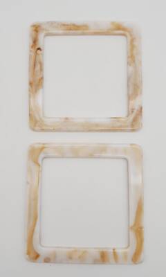 Angel Çanta Aksesuar Kare Akrilik Bej Renk Mermer Desen Çanta Sapı - 3