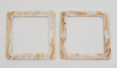 Angel Çanta Aksesuar Kare Akrilik Bej Renk Mermer Desen Çanta Sapı - 2