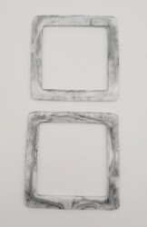 Angel Çanta Aksesuar Kare Akrilik Gri Renk Mermer Desen Çanta Sapı - 3