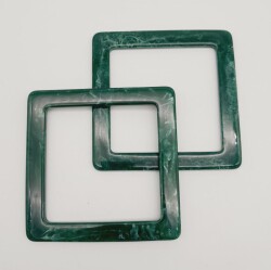 Angel Çanta Aksesuar Kare Akrilik Koyu Yeşil Renk Mermer Desen Çanta Sapı - Angel Çanta Aksesuar