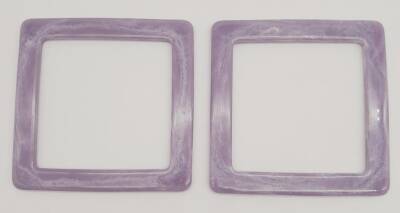 Angel Çanta Aksesuar Kare Akrilik Lila Renk Mermer Desen Çanta Sapı - 2