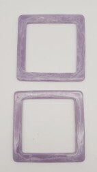 Angel Çanta Aksesuar Kare Akrilik Lila Renk Mermer Desen Çanta Sapı - 3