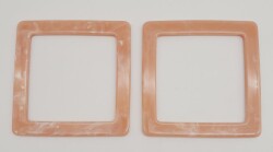 Angel Çanta Aksesuar Kare Akrilik Pudra Renk Mermer Desen Çanta Sapı - 2