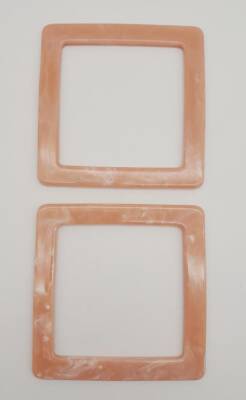 Angel Çanta Aksesuar Kare Akrilik Pudra Renk Mermer Desen Çanta Sapı - 3