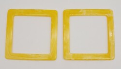 Angel Çanta Aksesuar Kare Akrilik Sarı Renk Mermer Desen Çanta Sapı - 2