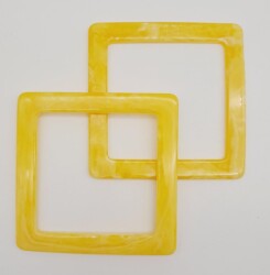 Angel Çanta Aksesuar Kare Akrilik Sarı Renk Mermer Desen Çanta Sapı - Angel Çanta Aksesuar