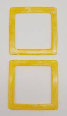 Angel Çanta Aksesuar Kare Akrilik Sarı Renk Mermer Desen Çanta Sapı - 3