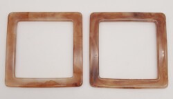 Angel Çanta Aksesuar Kare Akrilik Sütlü Kahve Renk Mermer Desen Çanta Sapı - 2