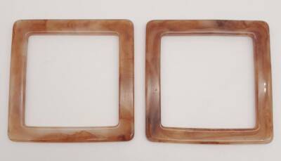 Angel Çanta Aksesuar Kare Akrilik Sütlü Kahve Renk Mermer Desen Çanta Sapı - 2