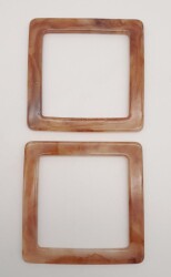 Angel Çanta Aksesuar Kare Akrilik Sütlü Kahve Renk Mermer Desen Çanta Sapı - 3