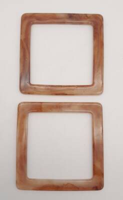 Angel Çanta Aksesuar Kare Akrilik Sütlü Kahve Renk Mermer Desen Çanta Sapı - 3