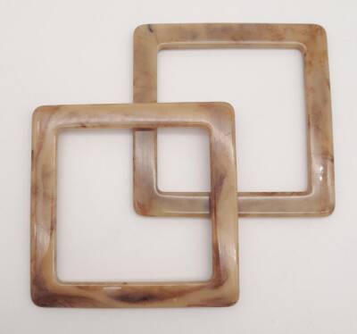 Angel Çanta Aksesuar Kare Akrilik Vizon Renk Mermer Desen Çanta Sapı - 1