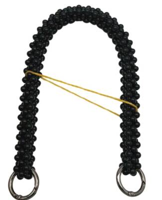 Angel Çanta Aksesuar Siyah Renk 39 cm Boncuklu Çanta Sapı Füme Metalli - 1