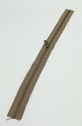 Angel Çanta Aksesuar Başlıklı Fermuar 40 Cm Antik Metal Vizon - Angel Çanta Aksesuar