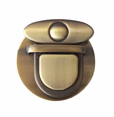 Angel Çanta Aksesuar Açık Antik Renk 5 Cm Yuvarlak Kilit - 1