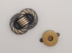 Angel Çanta Aksesuar Antik Çift Daire Mıknatıslı Kilit - Angel Çanta Aksesuar