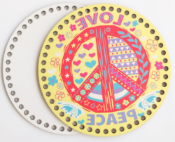 Angel Çanta Aksesuar Ahşap 20 Cm Çapında Resimli Plaka Arkalıklı F Serisi No:3 - Angel Çanta Aksesuar