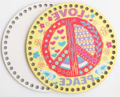 Angel Çanta Aksesuar Ahşap 20 Cm Çapında Resimli Plaka Arkalıklı F Serisi No:3 - 1