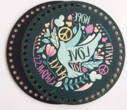 Angel Çanta Aksesuar Ahşap 20 Cm Çapında Resimli Plaka Arkalıklı F Serisi No:4 - Angel Çanta Aksesuar