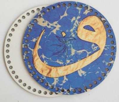 Angel Çanta Aksesuar Ahşap 20 Cm Çapında Resimli Plaka Arkalıklı F Serisi No:5 - 1