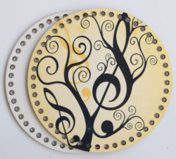 Angel Çanta Aksesuar Ahşap 20 Cm Çapında Resimli Plaka Arkalıklı F Serisi No:6 - Angel Çanta Aksesuar