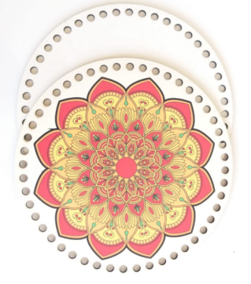 Angel Çanta Aksesuar Ahşap 20 Cm Çapında Resimli Plaka Arkalıklı K Serisi No11 - 1